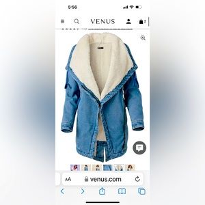 Denim coat with Sherpa lining